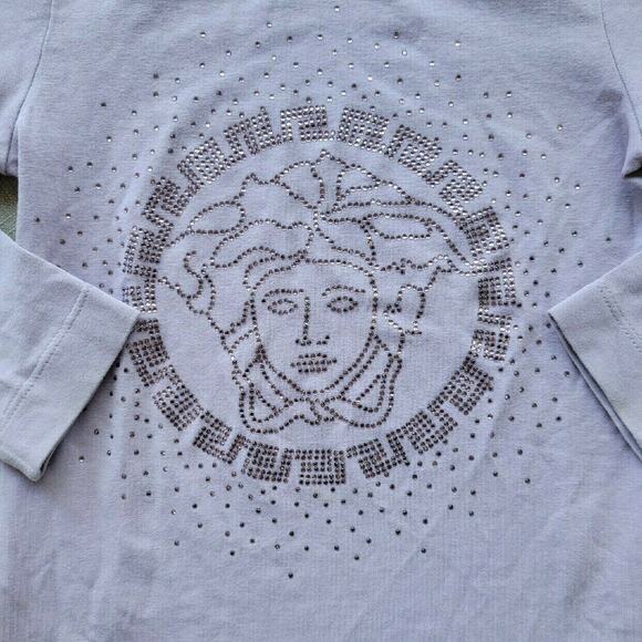 Young Versace Lavender Rhinestone Logo Tee - Picture 3 of 8